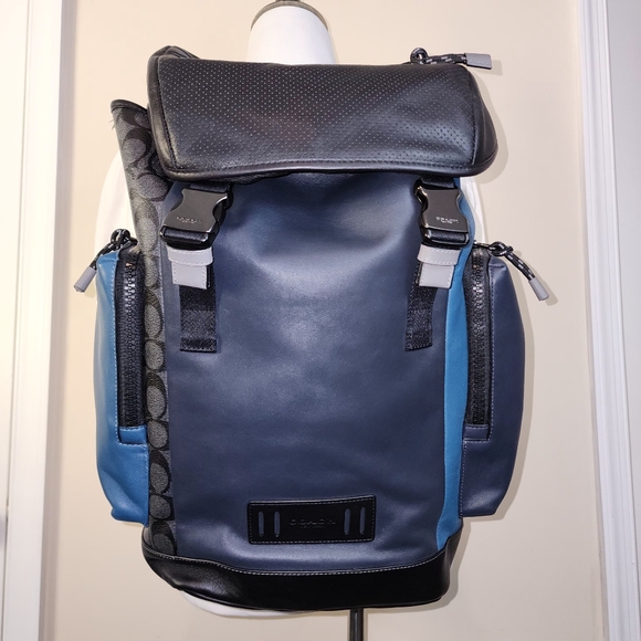 NWT Coach Ranger Backpack with Signature Canvas Pieced Patchwork - Picture 1 of 15